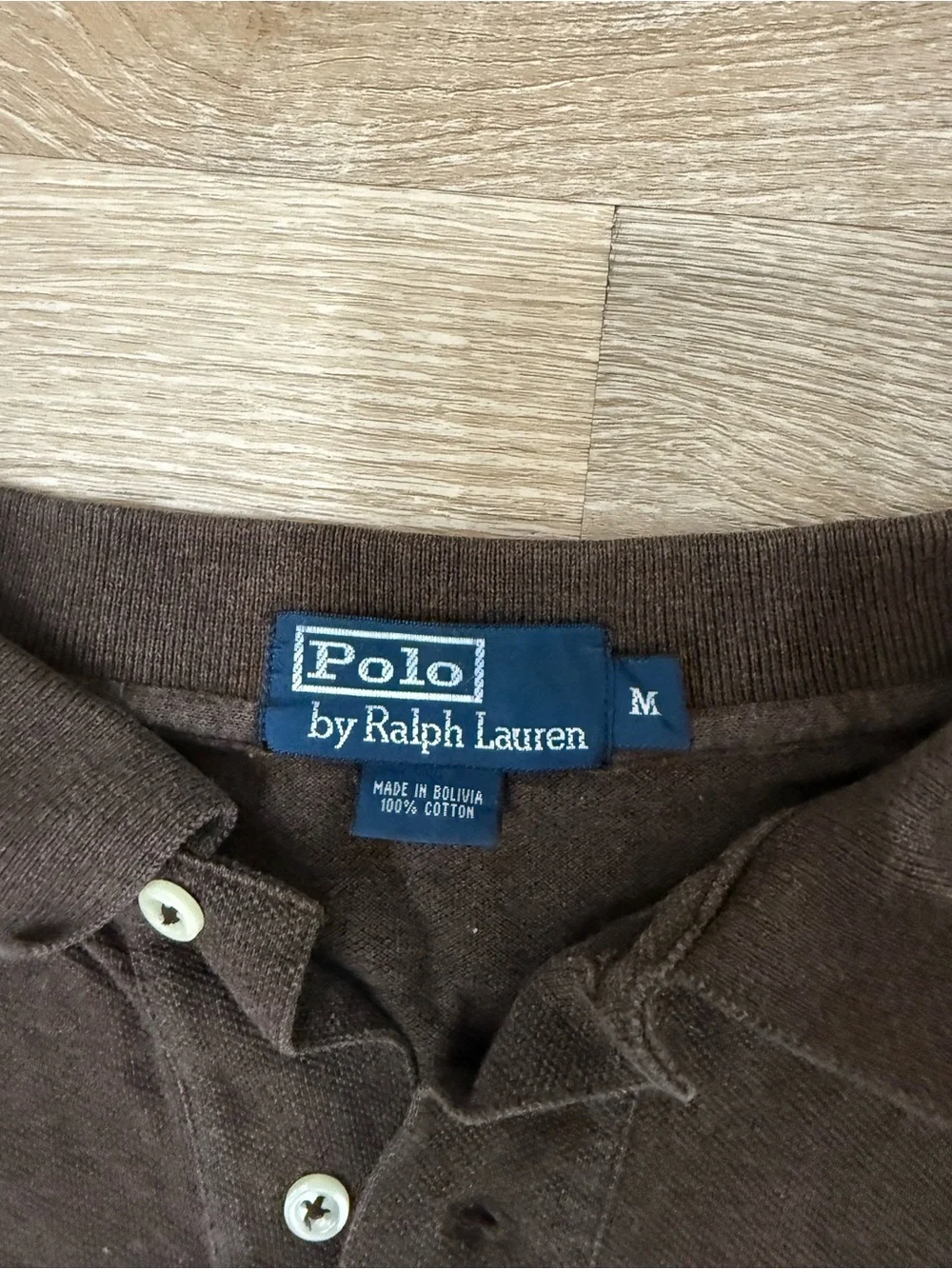Vintage Polo Ralph Lauren Polo Long Sleeve Brown Cotton Size M Relaxed Fit